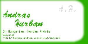 andras hurban business card